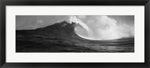 Framed Waves in the sea, Maui, Hawaii (black and white) Print