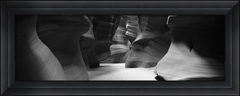 Framed Rock formations in Black and White, Antelope Canyon, Arizona Print