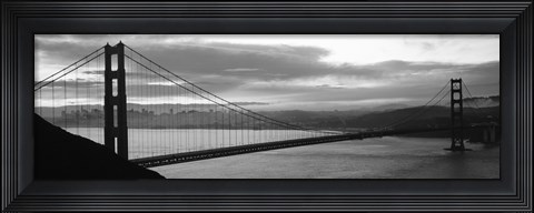 Framed Silhouette of Golden Gate Bridge, San Francisco, California Print
