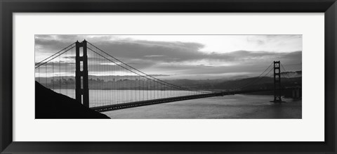 Framed Silhouette of Golden Gate Bridge, San Francisco, California Print