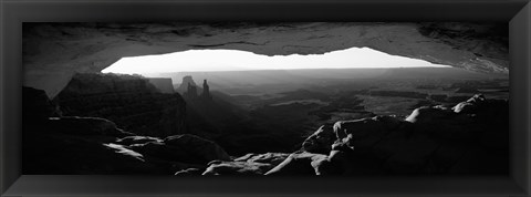 Framed Mesa arch at sunrise in black and white, Canyonlands National Park, Utah Print