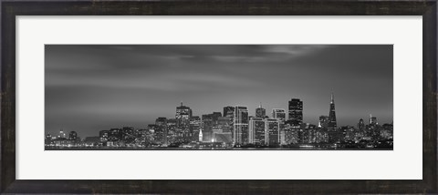 Framed Skyline viewed from Treasure Island, San Francisco, California, USA Print