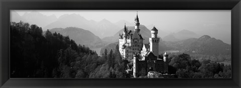 Framed Castle on a hill, Neuschwanstein Castle, Bavaria, Germany Print