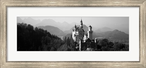Framed Castle on a hill, Neuschwanstein Castle, Bavaria, Germany Print