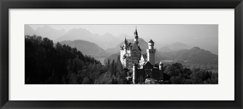 Framed Castle on a hill, Neuschwanstein Castle, Bavaria, Germany Print