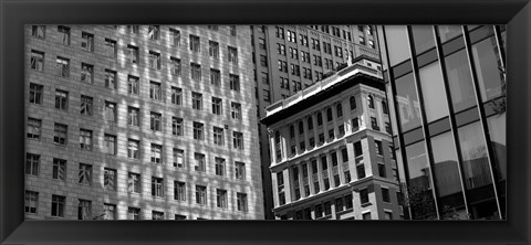 Framed Low angle view of office buildings, San Francisco, California Print