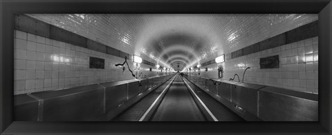 Framed Underground walkway, Old Elbe Tunnel, Hamburg, Germany Print