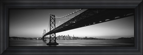 Framed San Francisco Bay Bridge (black &amp; white) Print