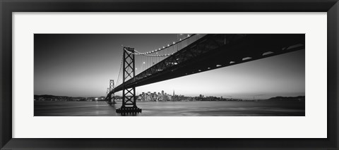 Framed San Francisco Bay Bridge (black &amp; white) Print