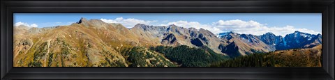 Framed Snowcapped mountain peaks, San Juan National Forest, Colorado, USA Print