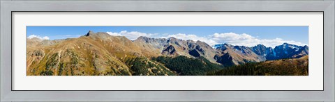 Framed Snowcapped mountain peaks, San Juan National Forest, Colorado, USA Print
