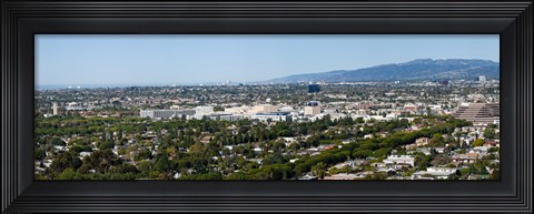 Framed High angle view of a city, Culver City, West Los Angeles, Santa Monica Mountains, Los Angeles County, California, USA Print