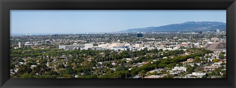 Framed High angle view of a city, Culver City, West Los Angeles, Santa Monica Mountains, Los Angeles County, California, USA Print