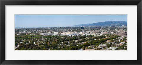 Framed High angle view of a city, Culver City, West Los Angeles, Santa Monica Mountains, Los Angeles County, California, USA Print