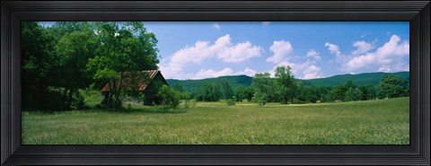 Framed Barn in a field, Cades Cove, Great Smoky Mountains National Park, Tennessee, USA Print