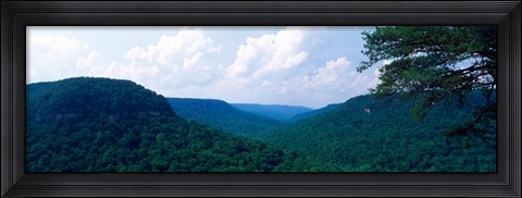 Framed Mountain range, Milligans Overlook Creek Falls State Park, Pikeville, Bledsoe County, Tennessee, USA Print