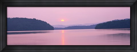 Framed Sunset over mountains, Lake Chatuge, Western North Carolina, North Carolina, USA Print