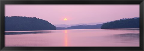 Framed Sunset over mountains, Lake Chatuge, Western North Carolina, North Carolina, USA Print