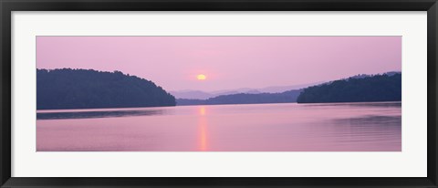 Framed Sunset over mountains, Lake Chatuge, Western North Carolina, North Carolina, USA Print