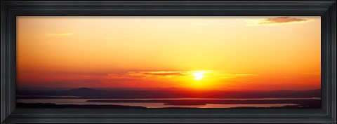 Framed Sunset over mountain range, Cadillac Mountain, Acadia National Park, Maine, USA Print