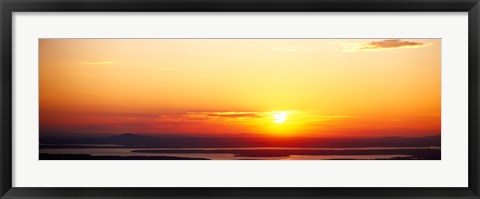 Framed Sunset over mountain range, Cadillac Mountain, Acadia National Park, Maine, USA Print