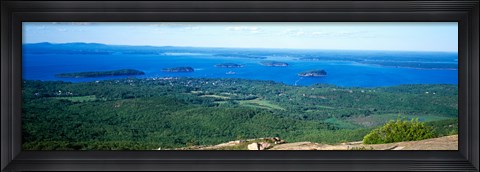Framed High angle view of a bay, Frenchman Bay, Bar Harbor, Hancock County, Maine, USA Print