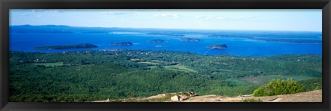 Framed High angle view of a bay, Frenchman Bay, Bar Harbor, Hancock County, Maine, USA Print