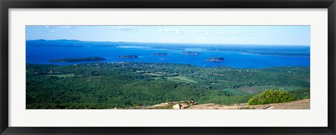 Framed High angle view of a bay, Frenchman Bay, Bar Harbor, Hancock County, Maine, USA Print