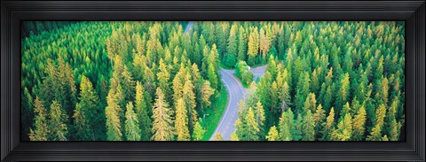 Framed Fall aerial road forest Kuopio Finland Print