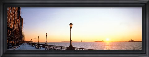 Framed Overlooking the Water, New York NY USA Print