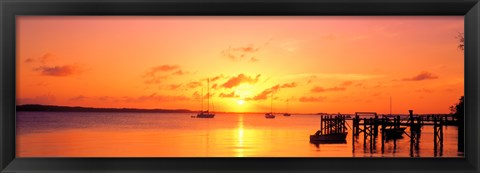 Framed Ocean sunset Bahamas Print