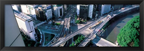 Framed Aerial Akasaka Tokyo Japan Print