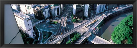 Framed Aerial Akasaka Tokyo Japan Print