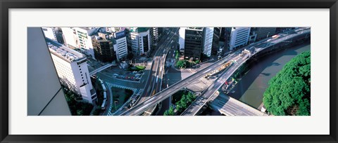 Framed Aerial Akasaka Tokyo Japan Print