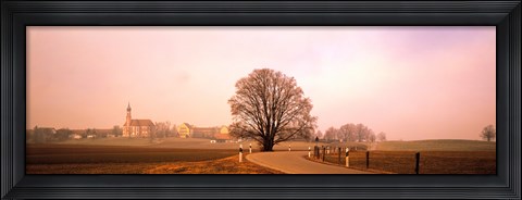 Framed Tree &amp; road Lansberg vicinity Germany Print