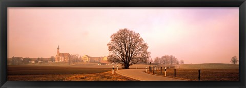 Framed Tree &amp; road Lansberg vicinity Germany Print