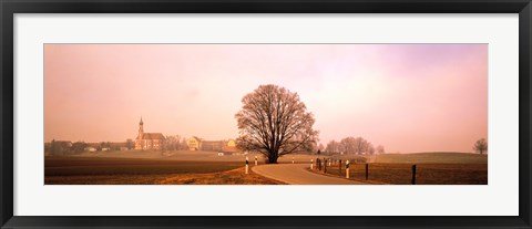 Framed Tree &amp; road Lansberg vicinity Germany Print