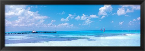 Framed Wind Surfers in Cancun Mexico Print