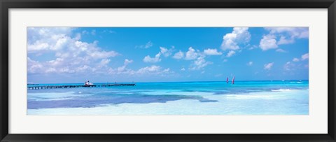 Framed Wind Surfers in Cancun Mexico Print