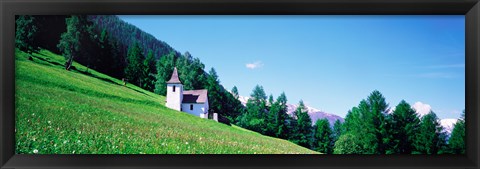 Framed Green Slopes, Engadin Switzerland Print