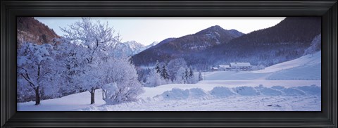 Framed Winter in Ramsau Germany Print