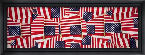 Framed Close-up of American flags Print