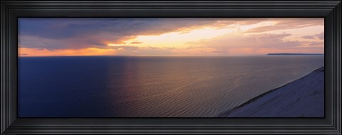 Framed Clouds over a lake at dusk, Lake Michigan, Michigan, USA Print
