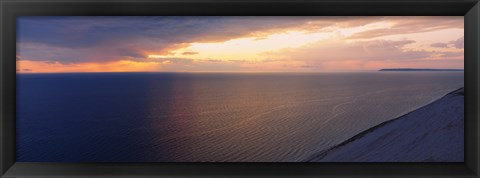 Framed Clouds over a lake at dusk, Lake Michigan, Michigan, USA Print