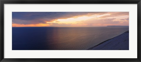 Framed Clouds over a lake at dusk, Lake Michigan, Michigan, USA Print