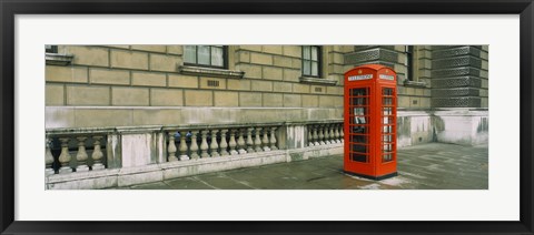 Framed Telephone booth at the roadside, London, England Print