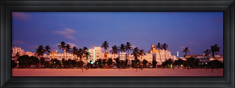 Framed Miami Beach at dusk, FL Print