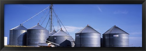 Framed Grain storage bins, Nebraska, USA Print