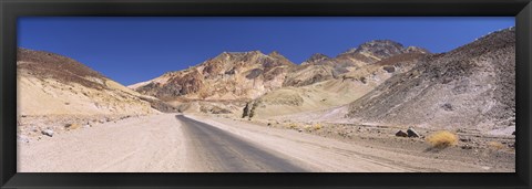 Framed Road passing through mountains, Artist&#39;s Drive, Death Valley National Park, California, USA Print