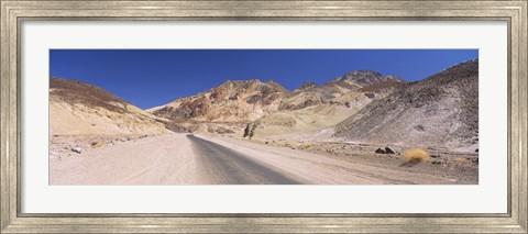 Framed Road passing through mountains, Artist&#39;s Drive, Death Valley National Park, California, USA Print